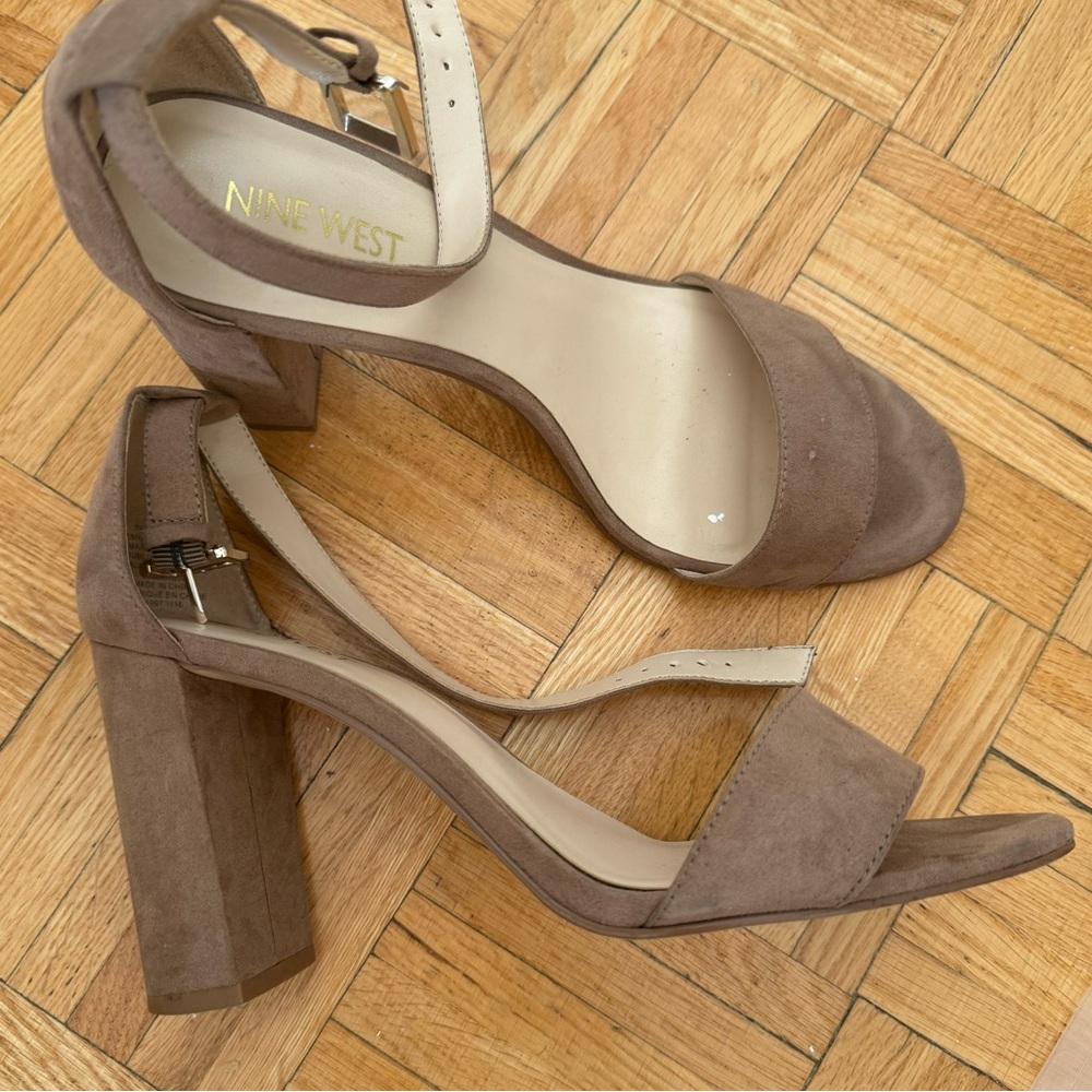 Nine West Taupe and Cream Heels